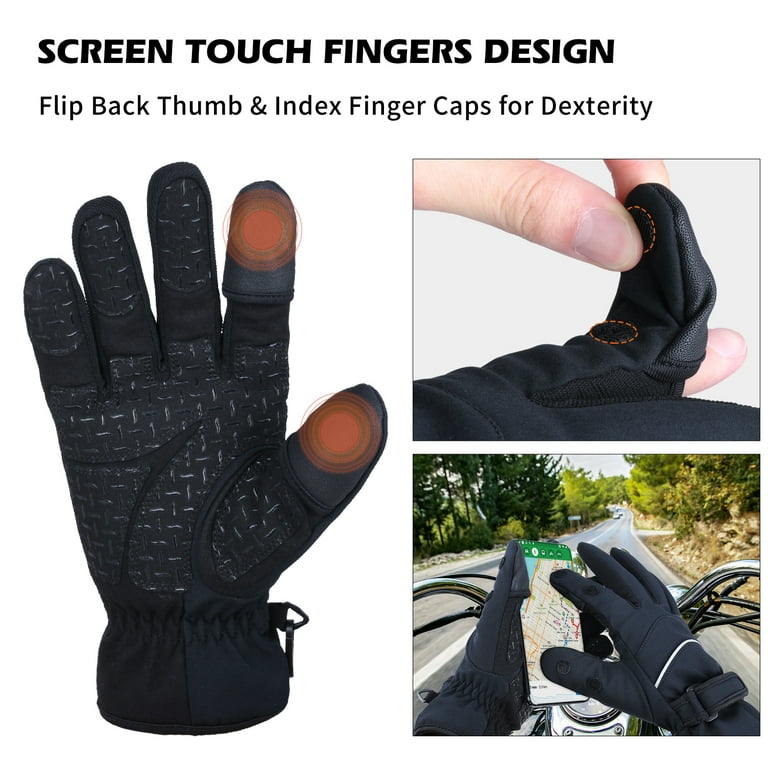 Goture Insulated Ice Fishing Gloves with Fleece Lining, Waterproof  Touchscreen 2 Cut Fingers Winter Gloves for Men Women 