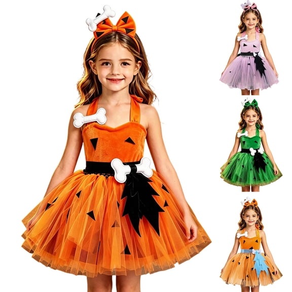Pandaie 2 Piece Girls Kids Halloween Costume Tulle Tutu Dress Carnival Cosplay Outfits for Theme Dress Up Party Blue,4-6 Years