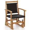 thumbnail image 1 of Gymax Patio Rattan Glider Chair w/ Acacia Wood Frame & Wicker Seat Back Armrests, 1 of 7