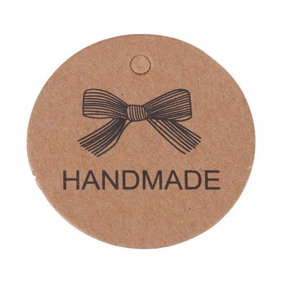 Greensen 100pcs Brown Handmade Hang Label Wedding Favor Gift Dessert Tags Clothing Jewelry Price Tag,Wedding Favor Tags, Wedding Favour Tags