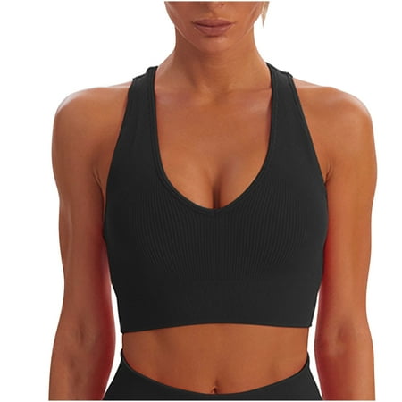 

Ruziyoog Sports Bra for Women Breathable Padded Support Yoga Bra Beautiful Back Sports Underwear Wearing Fitness Yoga Clothes Black S
