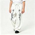 thumbnail image 2 of CONZONE Big Boys Baggy Sweatpants Y2K Graphic Joggers for Boys Drawstring Fall Winter Athletic Trousers with Pockets, 2 of 5