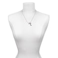 thumbnail image 3 of Delight Jewelry Silvertone Mini Paw with Red Crystal - Love and Lock Charm Necklace, 18"+1", 3 of 4