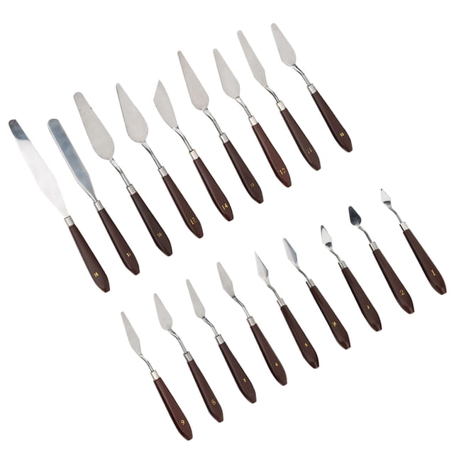 18 Piezas Cuchillo Raspador De Pinta Exquisito De Plásstico Herramientas De Pinta Al ÓLeo Suministros Para Varias Pinturas Escena