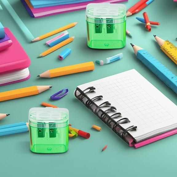 Kumdkd 2-Pack Clear Pencil Sharpeners - Candy Color, Portable & Safe