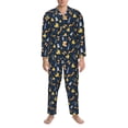 thumbnail image 3 of Susaid Scarf Ski Shoes sock Print Men's Long Sleeve Pajama Set, Two-Piece Button-Down Loungewear PJs Set, Comfortable Sleepwear for Relaxation-X-Large, 3 of 7