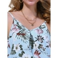 thumbnail image 5 of INSPIRE CHIC Women's Floral Summer V Neck Spaghetti Strap Casual Strappy Shirts L Light Blue, 5 of 6