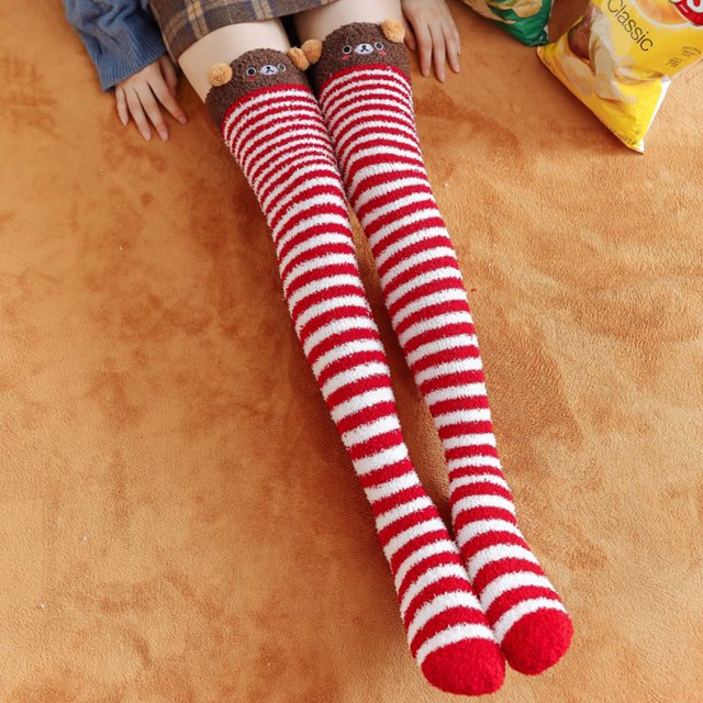 Womens Long Socks Thigh High Socks Over The Knee Socks Cartoon Cute To Keep Warm Home Floor Socks