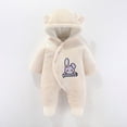 thumbnail image 2 of Zhuashum Romper For Baby Boys Girls Baby Cartoon Onesie Baby Snowsuit Jumpsuit Hooded Footie Thick Winter Outwear For Boys Girls Trend Outfits 6-9 Months White, 2 of 9