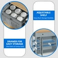 thumbnail image 6 of Uforic Kitchen Island Cart with Power Outlets, Kitchen Storage Trolley Cart with Storage Shelves & Drawers, Blue Gray, 6 of 10
