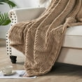 thumbnail image 6 of Home Soft Things Shaggy Wavy Faux Fur Throw Blanket with Micromink Back, Luxury Soft Cozy Plush Fluffy Fuzzy Reversible Thick Warm Throw Blanket, 50x60 inches, Light Taupe, 6 of 11