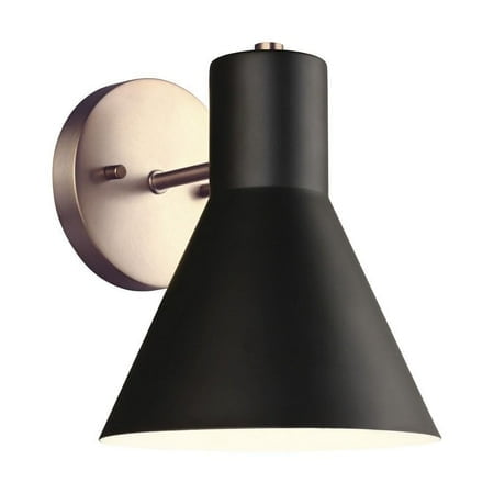 Sea Gull Lighting Towner Mid-Century Vanity Sconce Satin Brass One-Light