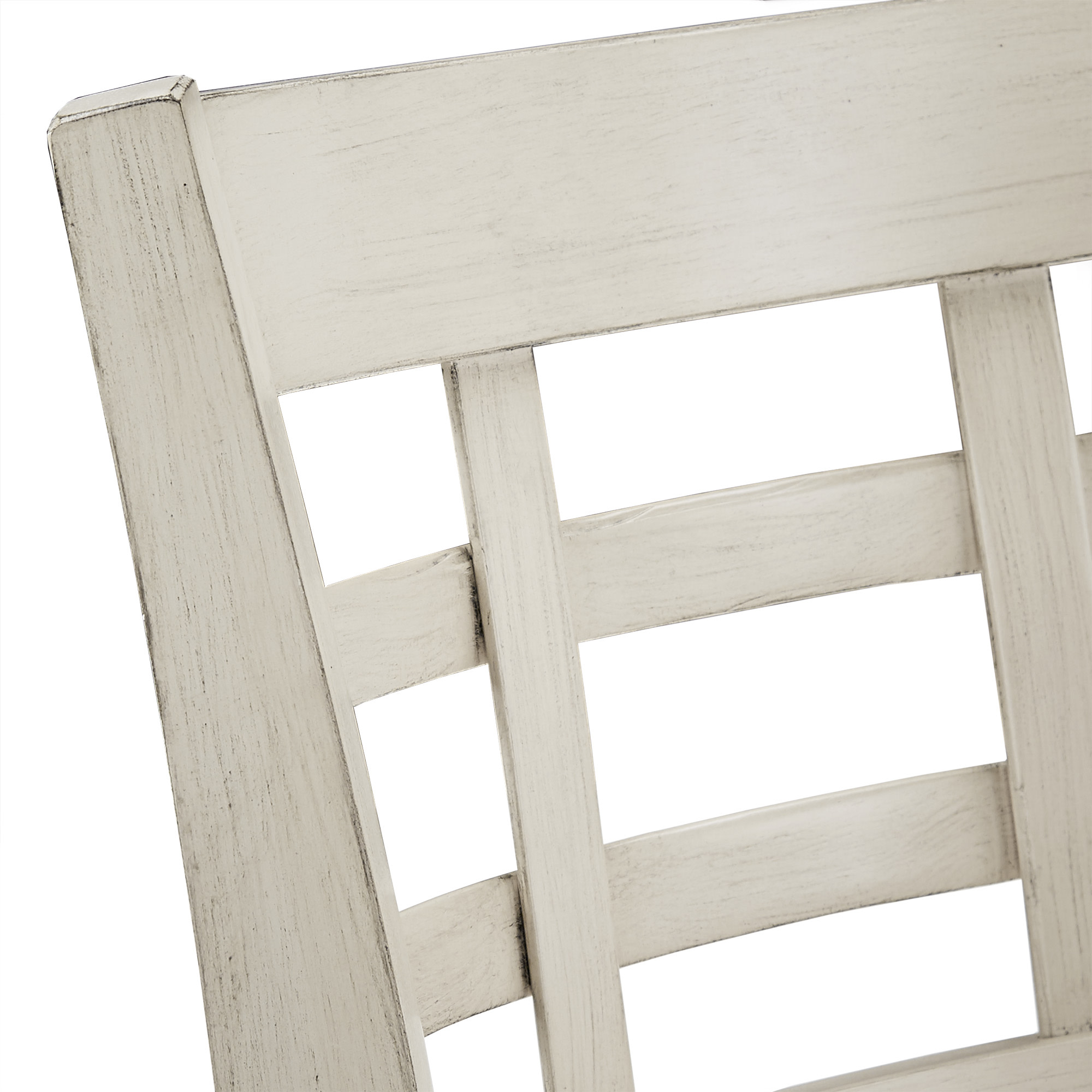 Weston Home Shapel Window Back 24"H Swivel Counter Height Stool, Antique White Finish, Grey Linen