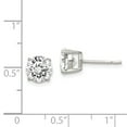 thumbnail image 2 of White Sterling Silver Earring Stud Women'S Cubic Zirconia CZ 7 mm, 2 of 2