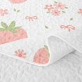 thumbnail image 5 of Manfei Cute Strawberry Bow Bed Spread Queen,Blossom Fruit Queen Coverlet Set,3 Pieces,1 Quilt and 2 Pillowcases, 5 of 7