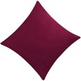 thumbnail image 4 of Funda de almohada cuadrada de terciopelo con forma de almohada, funda de almohada decorativa para sofá de color sólido, rojo vino sidaley HA003042-05, 4 of 6