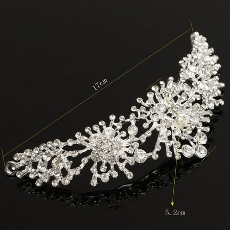 Wedding Hair Pieces Wedding Bride Hairband Headpiece Rhinestone Crystal Flower Hair Clip Comb Hair Piece Clip for Women ()