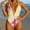 Yellow, variant on HOMBOM Black Swimsuits for Women Cutout Swimwear High Cut Slimming One Piece Tie Back Floral Tummy Control Ladies Bathing Suit