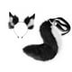 thumbnail image 3 of Diadema con orejas y cola, ideal como regalo para fiestas de graduación o Halloween. Blanco y negro, 3 of 9