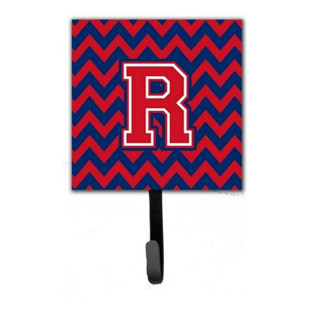 Carolines Treasures CJ1054-RSH4 Letter R Chevron Yale Blue & Crimson Leash or Key Holder
