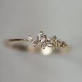 thumbnail image 1 of Anillo de mujer con diamantes irregulares y estrellas bañados en oro de 14 quilates en plata de ley S925, anillo extremadamente fino, 1 of 5
