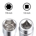 thumbnail image 3 of Unique Bargains 1/2 Inch Drive 6 Point Shallow Socket 7/8 Inch Cr-v Steel, 3 of 3