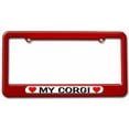 thumbnail image 1 of My Corgi Love with Hearts License Plate Tag Frame, Multiple Colors, 1 of 1