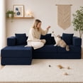 thumbnail image 5 of Leumius 108" Modular Sectional Sofa with L-Shape Chaise, Boneless Cloud Couch with Deep Seat for Living Room, Bedroom Blue, 5 of 9