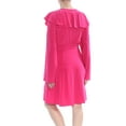 thumbnail image 2 of FREE PEOPLE Womens Pink Ruffled Long Sleeve Knee Length Evening Wrap Dress 6, 2 of 2