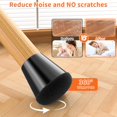 thumbnail image 2 of Chair Leg Floor Protectors Extra Small 16 Pcs,Silicone Chair Leg Protectors for Hardwood Floors/Tiles,360°Wrapped Felt Bottom to Prevent Scratch and Reduce Noise, Round Black，Suitable for ch, 2 of 5