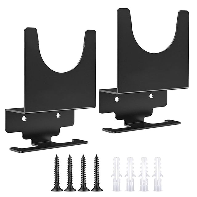 Support Mural pour Moulin à Angle de Noël, Support Mural en Métal pour Outils, Lot de 2 Support Mural pour Rangement d'Outils dans Garage, Noir