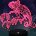 thumbnail image 2 of YSITIAN 3D Lizard Night Light Lamp Illusion 7 Color Changing Touch Switch Table Desk Decoration Lamps Acrylic Flat ABS Base USB Cable Birthday Gift Toys E1116-61, 2 of 3