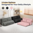 thumbnail image 6 of Centilab Convertible Folding Sofa Bed with 2 Pillows, 5 Position Adjustable Loveseat Sleeper Sofa with Armrest, Multi Functional Lounge Couch for Living Room Bedroom, Pink, 6 of 8