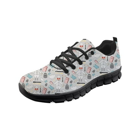 

Ladies Shoes Spring Women Sneakers Female Woman Flats Shoes Cartoon Cook /Chef 3D Print Lace Up Walking Jogging Shoes Mesh 2021