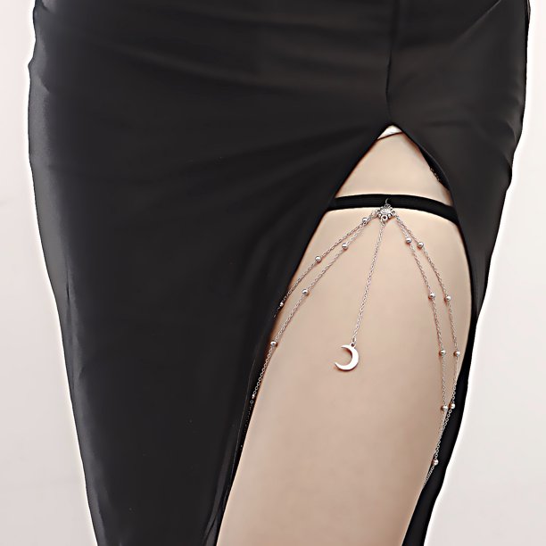 Arnés de pierna en capas con cuentas elásticas, cadena para el cuerpo, Bikini bohemio, cadena para el cuerpo para fiesta, playa, Hottie, joyería para mujeres y niñas