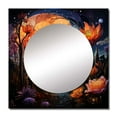 thumbnail image 2 of Designart "Floral Metropolis Fantasy Sceneries I" Abstract Landscape Square Mirror For Wall Decor - Large Blue Square Mirror Printed Wall Decor - Modern Square Living Room Mirror, 2 of 5