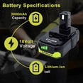 thumbnail image 3 of Batería Ultraxxis 18 V 3000 mAh, paquete de 2 con indicador LED, 3 of 7