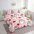 thumbnail image 3 of Castle Fairy Cute Hedgehog Girl 7-Piece Twin Bedding Sets,Red Strawberry Bedding Comforter Set,Polka Dots Breathable Sheet Sets,Ultra Soft Home Decor, 3 of 8