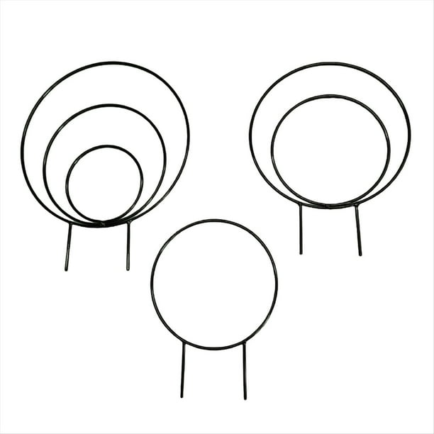 Juego de 3 Enrejados Redondos para Plantas de Interior para Trepar Plantas de Interior, Marcos de Metal para en Maceta, Soporte para Plantas en Macetas de Exterior, A