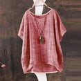 thumbnail image 7 of TIREOW Cotton Linen Tops for Girls Oversized Summer Boho Short Sleeve Shirts Teen Kids Plain Loose Lightweight Beach Blouse (Pink, 7-8 Years), 7 of 7