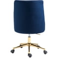 thumbnail image 2 of Meridian Furniture Karina Swivel Adjustable Navy Velvet and Gold Office Chair, 2 of 12