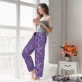 thumbnail image 4 of Uemuo Lavender Flowers Pattern Women's Wide Leg Palazzo Lounge Pants with Pockets Light Weight Loose Comfy Casual Pajama Pants-Medium, 4 of 9