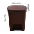thumbnail image 3 of 10L Gallon Trash Can Plastic Step On Kitchen Trash Can Brown, 3 of 6