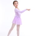 thumbnail image 4 of Eltusu Girls Ballet Dance Dress, Soft Long Sleeve Practice Cotton Leotard Skirts Purple Size 2-13 T, 4 of 8