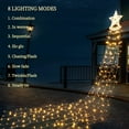 thumbnail image 4 of Magotan 12.5 Pies 350 Luces Navideñas de Cascada LED Decoración Al Aire Libre Centelleantes Luces Solares de Cadena de Árboles de Navidad con Decoración Superior de Jardín Navideño Star, Blanco Cálido, 4 of 10