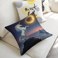 thumbnail image 5 of Flying horse under the moon Linen toss pillowcase Decoration pillowcase Gift preferred 20x20" Cushion cover 2 set Sofa pillowcase Sofa bedroom living room car, 5 of 8