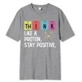 thumbnail image 4 of Pensez comme un Proton Restez Positif T-Shirt Drôle Science Coton Hauts T-Shirt Design Impression Haute Qualité T-Shirt Surdimensionné A206-Rouge TTTG, 4 of 5