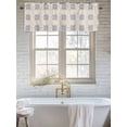 thumbnail image 6 of Curtain Valance for Windows, Rustic Vintage Flower Kitchen Valances Rod Pocket Short Curtains, Country Blue Beige Floral Pattern Window Valance for Bedroom Bathroom Living room 42x18in, 6 of 9