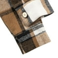 thumbnail image 6 of Blmnix Cottagecore Button Up Shirt Women Plaid Brown Shirts for Women V-Neck Long Sleeve Tees, 6 of 7