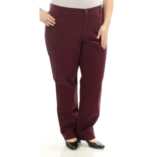 Style & Co. - STYLE & COMPANY Womens Burgundy Casual Straight leg Jeans ...